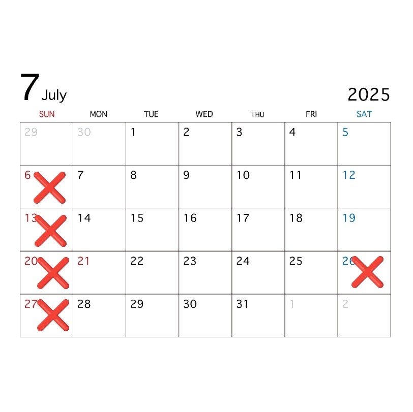 【7月休診日のお知らせ📢】